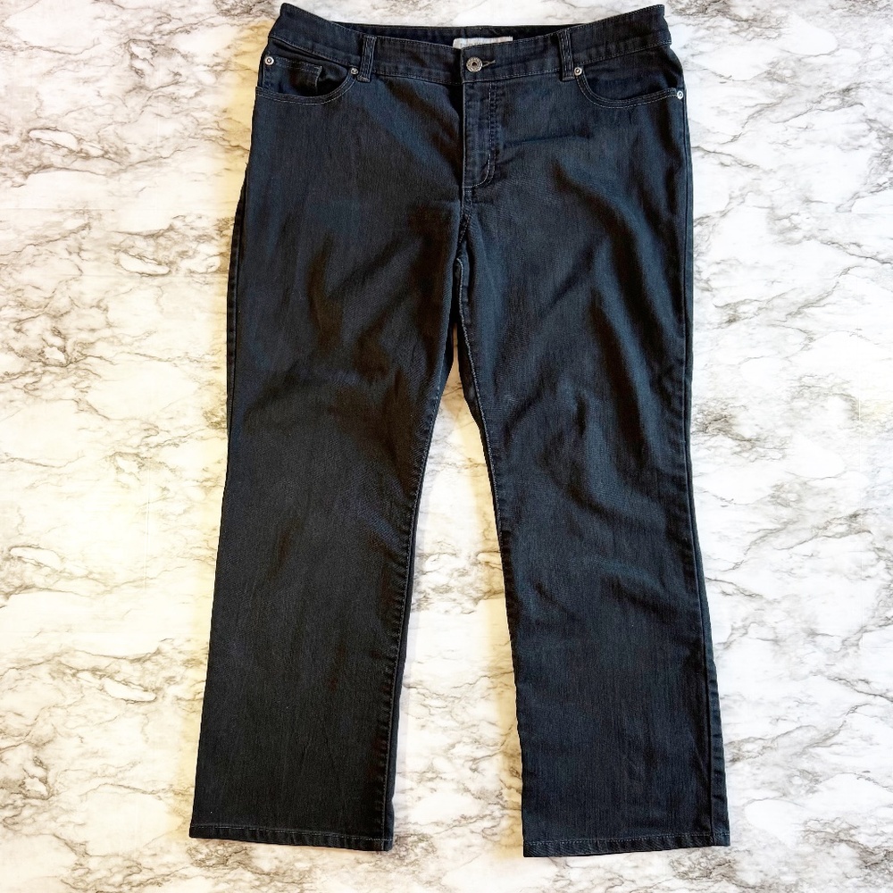 Chico's Platinum Denim Black Ultimate Fit Boot Leg Jeans